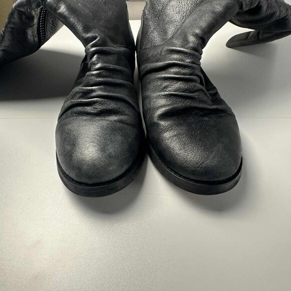 Zigi Soho “Mixer” Distressed Dark Grey Leather Tall Boots – Size 9 - Picture 11 of 13